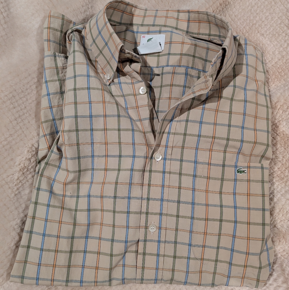 Men's Beige Checkered Shirt